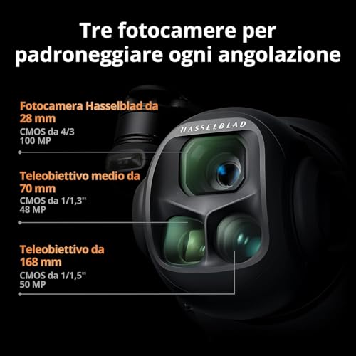 DJI Mavic 4 Pro Combo Creator 512 GB con DJI RC Pro 2, drone con tripla fotocamera dotato di fotocamera Hasselblad da 100 MP con CMOS 4/3, volo fino a 51 minuti, tre batterie, hub di ricarica e altro - 2