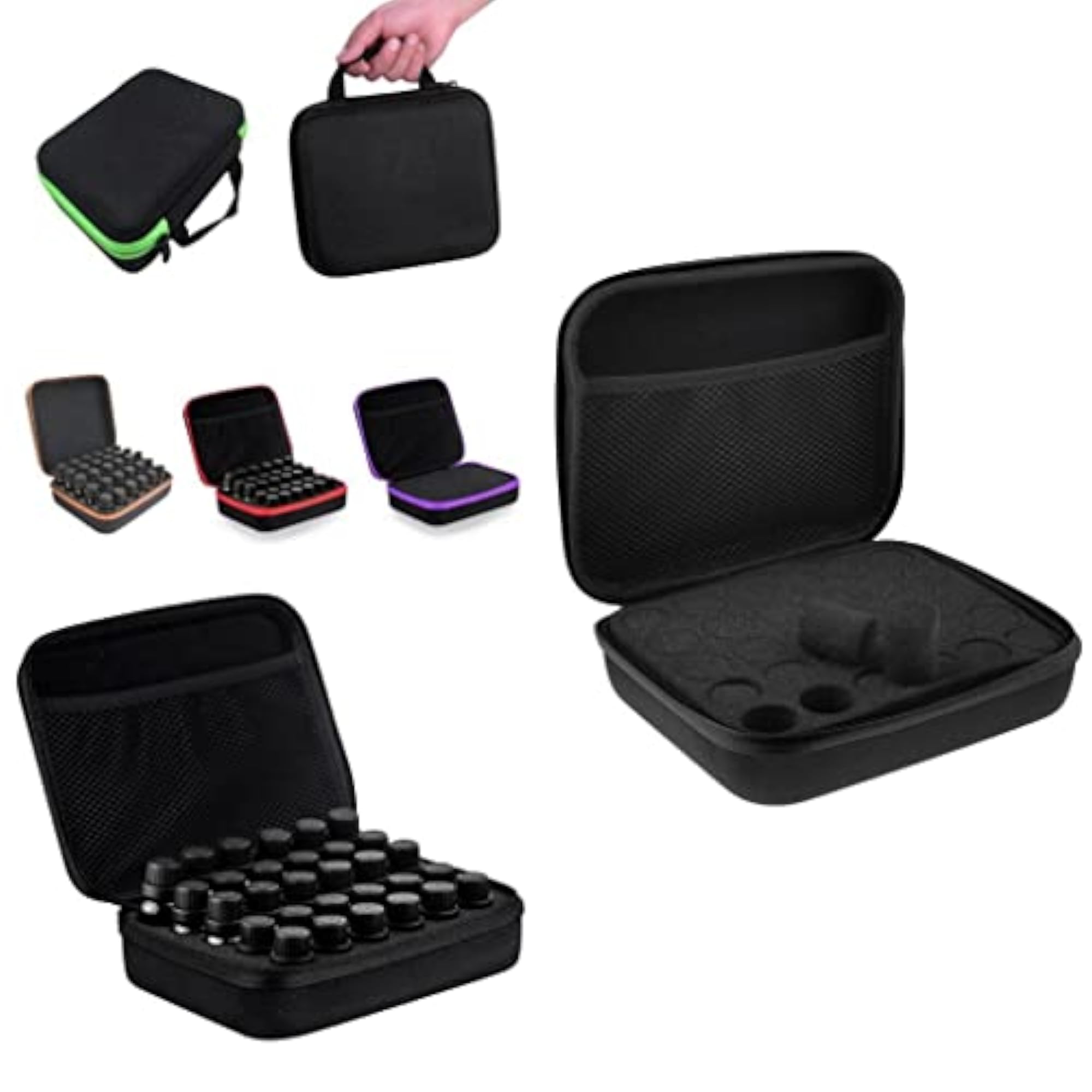 30 Bottles Essential Oil Carry Case 5ML~15ML Holder Storage Bag Box Black