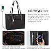 Twofold Tote Bag for Women, 17.3 Inch Shoulder Bag Large Handbags with Charging Port, Teacher Bag Work Bags for Women Satchel, Black #5