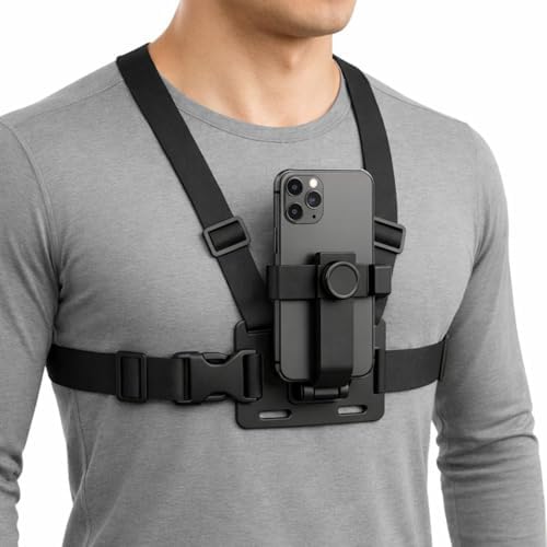 Suporte Peito Peitoral para Celular e Câmera de Ação (GoPro) 360°...