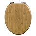 Produktbild WOLTU Premium WC-Sitz Toilettensitz mit Absenkautomatik, MDF Holzkern, Softclose Scharnier, Desgin Décor Bamboo Oval