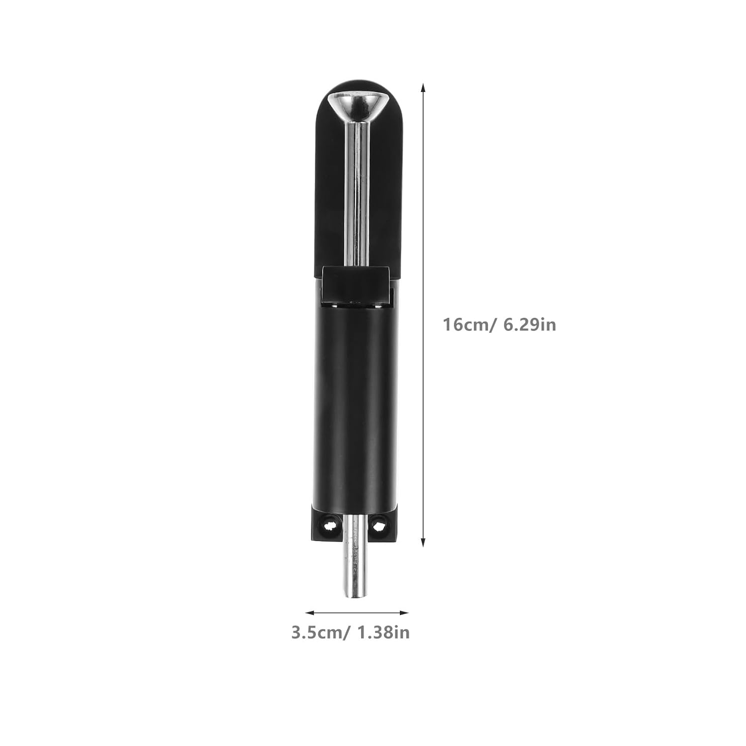 Mikikit Heavy Duty Spring Latch Black Spring Loaded Cane Bolt for Double Door Lock