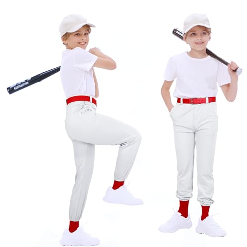 Calça de beisebol infantil 2 a 17 anos, camiseta de beisebol e softball, para meninos e meninas