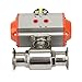 FMSISIGQJ Pneumatic Ball 38mm Stainless Steel Pneumatic Ball Valve Two Piece Tri Clamp Ferrule Type Ball Valve with Double Acting Cylinder Flanged Ball Valve