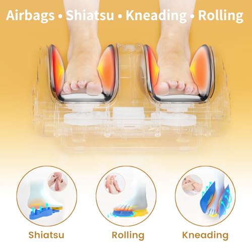 TISSCARE Foot Massager for Neuropathy: Shiatsu Feet Massager with Heat for Plantar Fasciitis, Pain Relief, Circulation, Deep Kneading Relaxation Massage for Women Men - Image 3