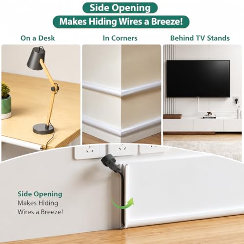 Cache-câble blanc en silicone de 99 cm pour TV et bureau