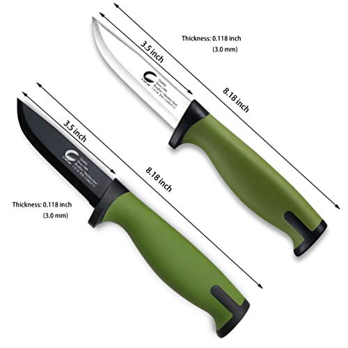 Cucut Edc Knife 2 Pack, 3.5Inch Blade Small Knife, Stylish Appearance And Comfortable Grip, High Carbon Stainless Steel Knife For Carving, Hunting, Camping, Fishing, Survival #TOP1