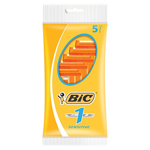 Bic Men Classic Sensitive Disposable Razors, 5 Count (Pack of 1)