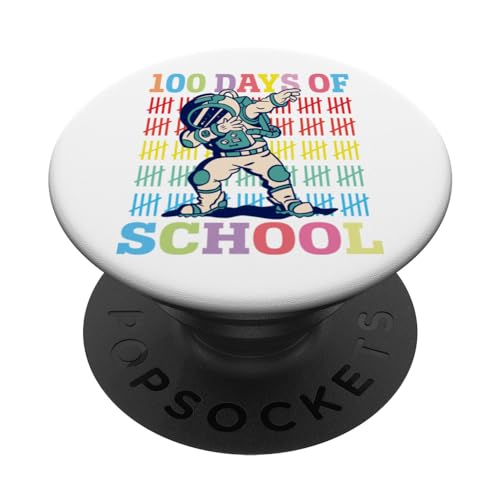 Happy 100 Days Of School Kids Dabbing Astronauta Lovers Girls PopSockets PopGrip Intercambiable