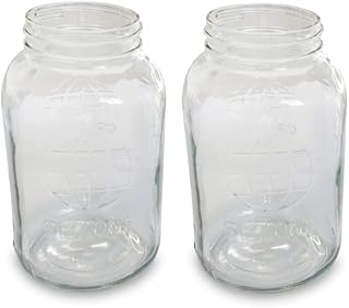 SEZONS 64 ounce (2 Liter) 2L Mason Jar wide mouth - 2 pack set