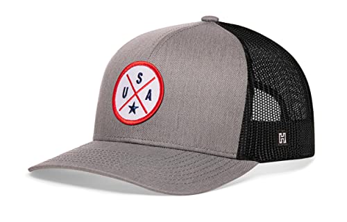 Image of HAKA State City Trucker Hat for Men & Women, Adjustable Baseball Hat, Mesh Snapback, Sturdy Outdoor Black Golf Hat
