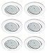 Produktbild Trango 6er Set 6729-066MOSD LED Einbaustrahler in Weiß matt Rund inkl. 6x 5 Watt 3-Stufen dimmbar Ultra Flach LED Modul Leuchtmittel 3000K warmweiß, Einbauleuchte, Deckenstrahler, Deckenleuchte