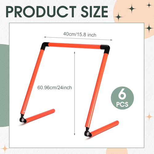 Hollowfly 6 Pcs 20/24 Inch Adjustable Speed Training Hurdles Speed Hurdle Agility Hurdles Jumping Speed Training Fitness Equipment Plyometric Hurdle for Athlete Soccer Basketball Track Field(24 Inch) - Thumbnail 2