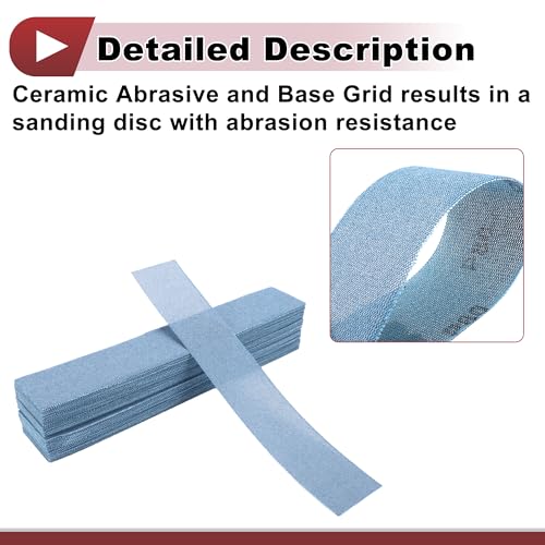 Disques de ponçage à eau en céramique bleue grain 80 avec fixation hook et loop résistante - 4