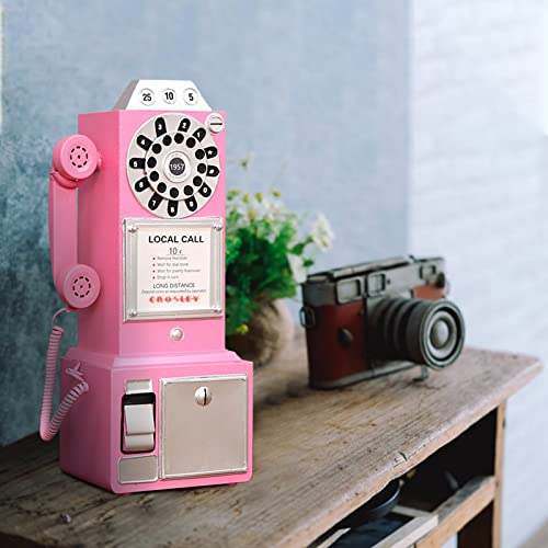Antyczny telefon - obrotowa tarcza model telefonu stacjonarnego vintage klasyczne rekwizyty do telefonu retro naścienne rękodzieło ozdoby kawiarnia bar okno budka dekoracja