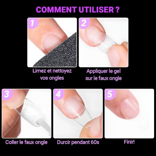 ASENTER 504 Pièces Capsule Americaine Ongle Moyen Coffin, Faux Ongles Ballerine 12 tailles Différentes, Gel x Pose Americaine Ongles Acrylique Ongles Avec Boîte Transparente Capsules Ongles Resin – vue 6