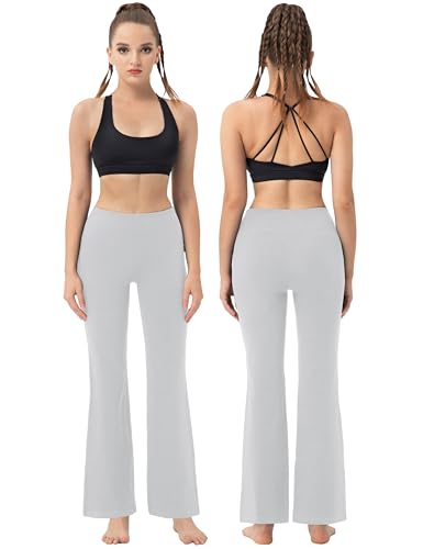 Image of BUBBLELIME 29 inch /31 inch /33 inch /35 inch /37 inch 3 Styles Women's High Waist Bootcut Yoga Pants Basic /Side Pockets Tummy Control Workout Flared