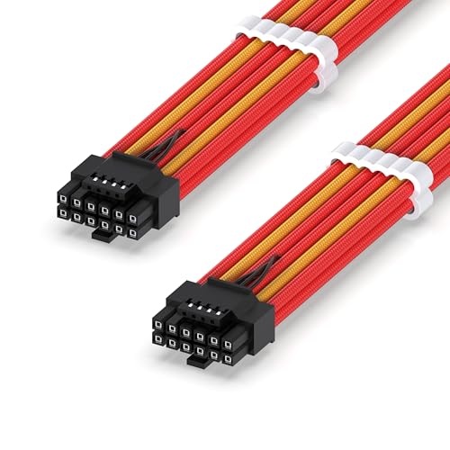 EZDIY-FAB Cavo a Manicotto 16AWG PCI-e 5.0 12VHPWR PSU,600W Cavo da 12+4 pin Maschio a 12+4 pin Maschio per RTX4070Ti Super, 4080 Super,4090,60cm/23.62in-Rosso Giallo EZDIY-FAB Cavo a Manicotto 16AWG PCI-e 5.0 12VHPWR PSU,600W Cavo da 12+4 pin Maschio a 12+4 pin Maschio per RTX4070Ti Super, 4080 Super,4090,60cm/23.62in-Rosso Giallo