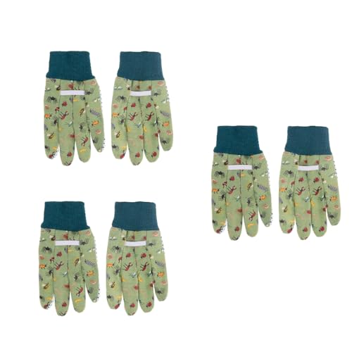 BargainsMania Children Gardening Gloves - Green, Pine Tree Tools Gardening Gloves for Women and Men, Bamboo Made, Mesh Type, Washable Premium Material,