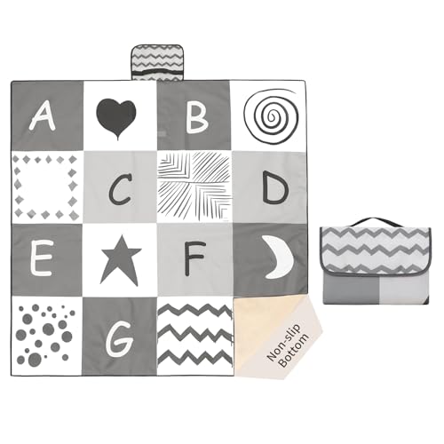 Image of Insular Baby Splat Mat for Under High Chair /Arts /Crafts, Anti Slip and Waterproof Splash Mat for Floor, Portable Picnic Mat, 51x51 Inch, English Letter