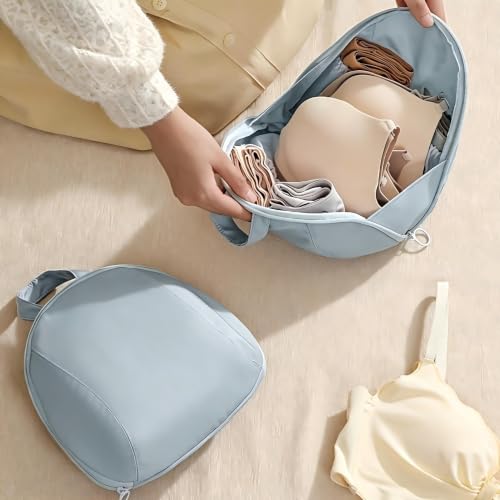 Bolsa organizadora de roupas íntimas de viagem, organizador de bagagem portátil para viagem, vários compartimentos, armazenamento de lingerie para roupas, sutiãs e acessórios, malas ideais