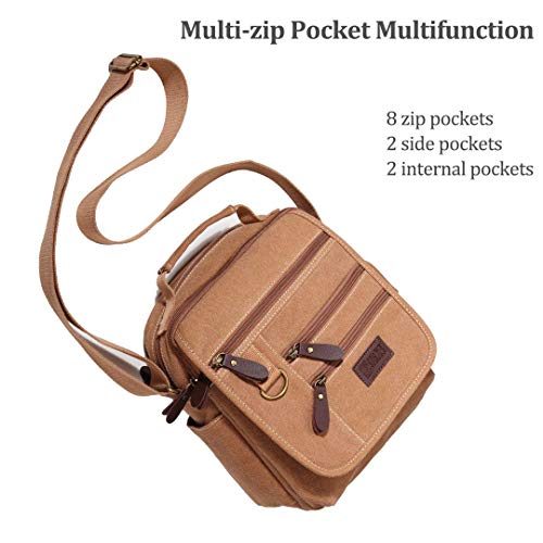 Image of Mens bag Canvas Shoulder Bag Small Messenger Crossbody Bag Work Bag Vintage Multi-function