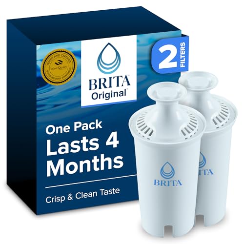 Brita Standard Water Filter for Pitchers and Dispensers, BPA-Free, Replaces 1,800 Plastic Water Bottles a Year, Lasts Two Months or 40 Gallons, Includes 2 Filters