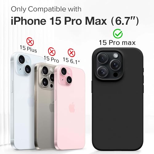 Image of Kratos Soft Silicone Case Cover Compatible with iPhone 15 Pro Max - Everyday Comfort Protection, Wireless Magnetic Charging Case with Raised Edge Camera & Screen Protection, Shock-Resistant Design
