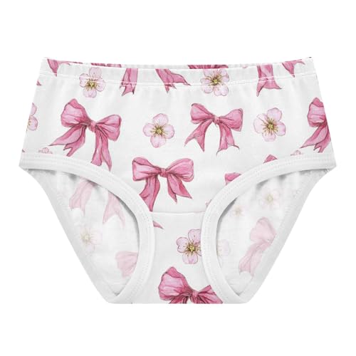 Wusikd Pink Bows Flowers Girls' Underwear Cotton Girls Briefs Soft Toddler Underwear 2T