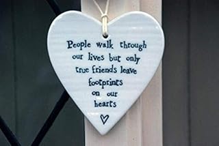 2xPorcelain Friendship Hanging Heart - People Walk