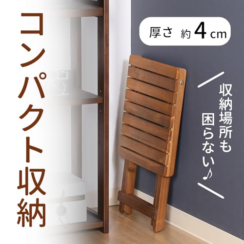 不二貿易 サイドテーブル ガーデンテーブル 幅35cm×奥行35×高さ44cm ナチュラル アウトドア 天然木 折りたたみ 79499 8枚目