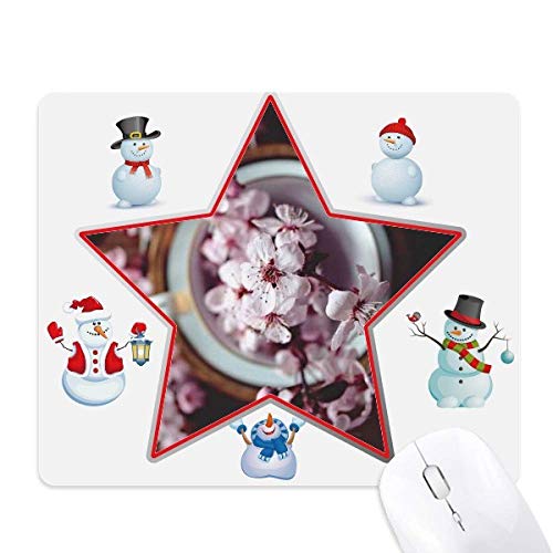 Tapis de souris fleur de prune rose aux finitions premium durables