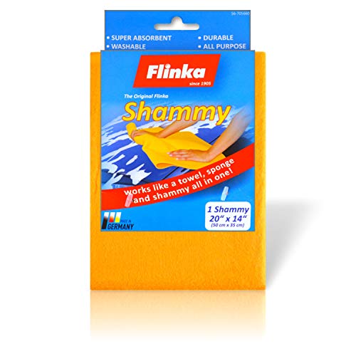 Flinka Shammy, 20" x 14" German Made Commercial Grade Shammy (Chamois) Cloth Drying