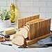 Bread Slicer for Homemade Bread - Bambüsi Upgraded Adjustable Bamboo Bread Cutter Board, Foldable Slicing Guide with Crumb Tray for Sourdough, Artisan Loaves, Bagels, Cakes, Bakery Kitchen Gadget Gift