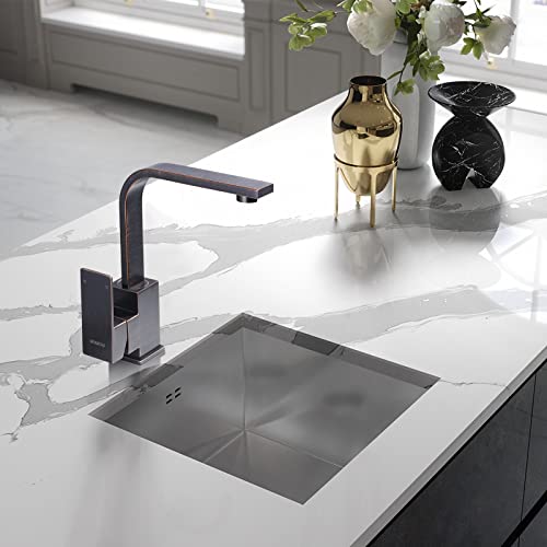 Wowow Modern Bar Sink Faucet Oil Rubbed Bronze Bar Faucet Single Hole Wet Bar Faucet Single Handle Small Kitchen Faucet With Supply Hose Stainless Steel #TOP1