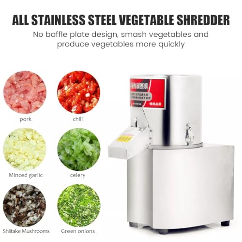 110V Commercial Electric Vegetable Chopper & Meat Grinder - 550W Stainless Steel Food Processor with Adjustable Thickness, 120kg/h Capacity