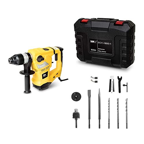 MSW Bohrhammer Bohrmaschine Meißelhammer Hammerbohrer BOH-1800-1 (1.800 W, 900 U/min, 4.000 Schläge/min, SDS-Plus, max…