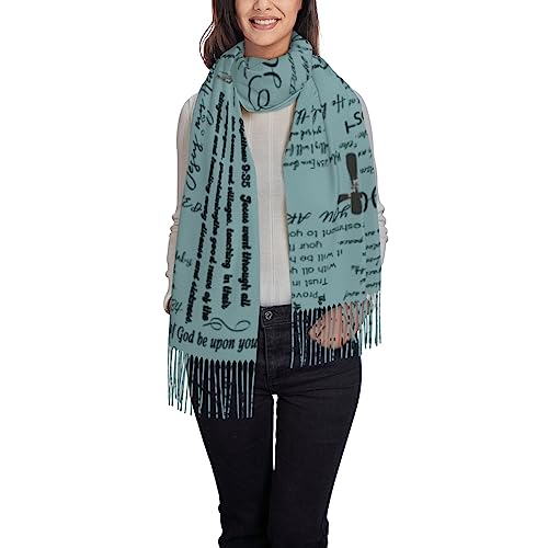 YQIUSM Prayer Shawls Healing Inspirational Scripture Bible Verse Religious Shawl Wrap Blanket Scarf4
