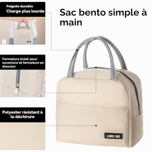 SUOXU Sac isotherme pour déjeuner pour hommes, femmes, enfants - Sac isotherme réutilisable avec sac thermique pour aliments, sac isotherme avec doublure étanche, sac isotherme pour le travail – vue 2