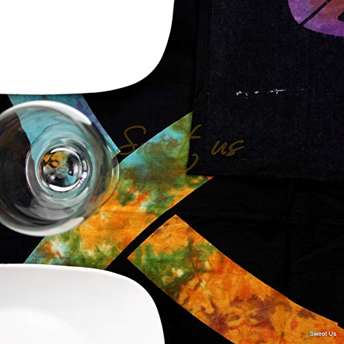 Sweet Us Celtic Print Tablecloth For Square Tables 72X72 Black Blue Green Purple Gold Orange Triquetra Trinity Cotton Fabric Kitchen, Dining Linen #TOP4