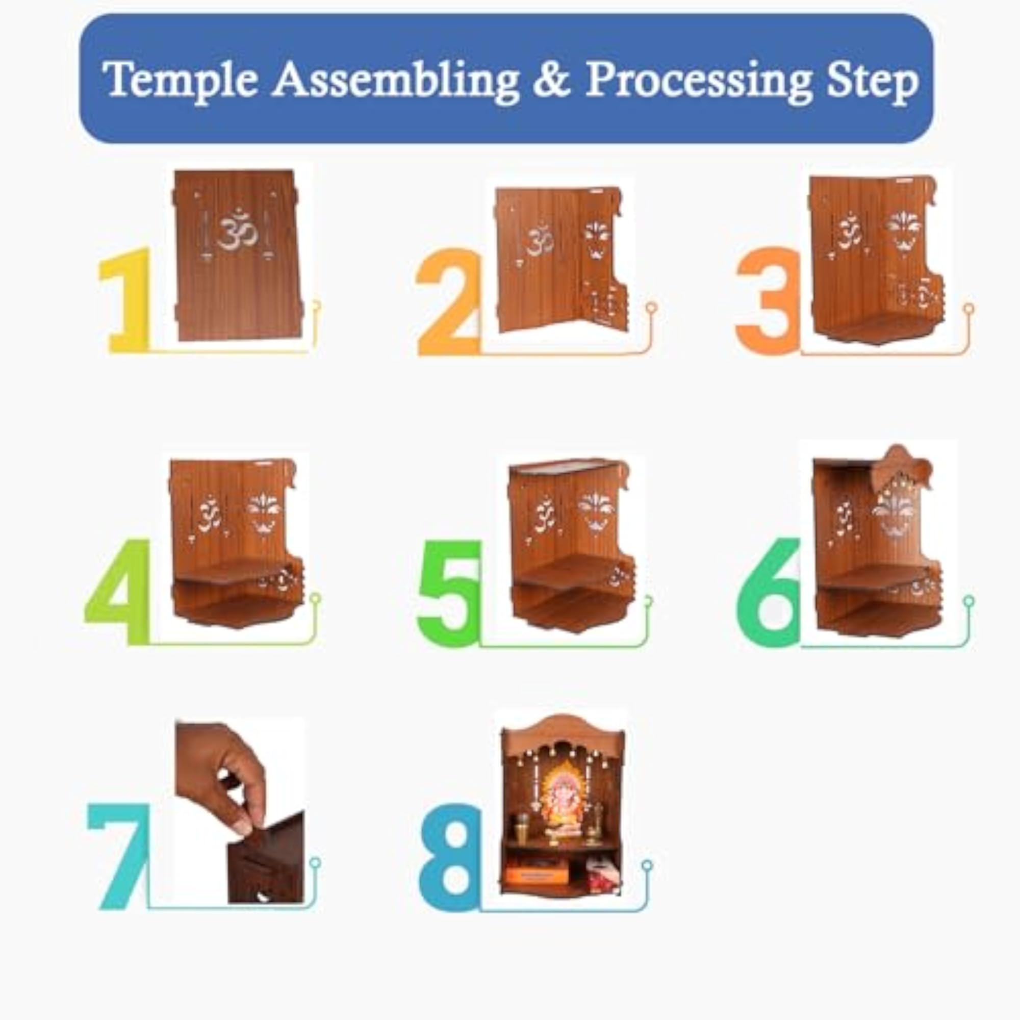 Wooden Home Temple Handcrafted Support for Heavy Idols