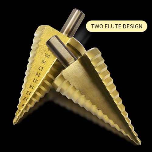 Bohrer, 14 Stufen Hochgeschwindigkeits-Stahlkegelbohrer, 4–42 mm/0.16-1.65 inch HSS-Kegellochbohrer, Spiralnut-Schälbohrer für Holz, Kunststoff, Metall