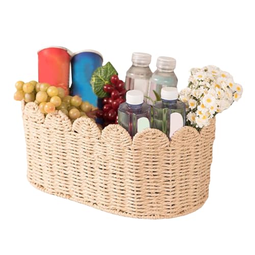 Cesta de almacenamiento pequeña – Cestas de almacenamiento de cuerda trenzada – Organizador de casa para estante de entrada, lavandería, oficina, cuarto de baño, cómoda cocina, mesa biblioteca, sofá