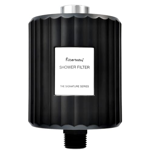 Filterbaby Signature Shower Filter – IAPMO Certified to NSF177 Standard, Doctor Developed, Reduce up to 99% Chlorine/Chloramine/Lead/Certain Heavy Metals, Advanced Filtration for Skin & Hair, Black