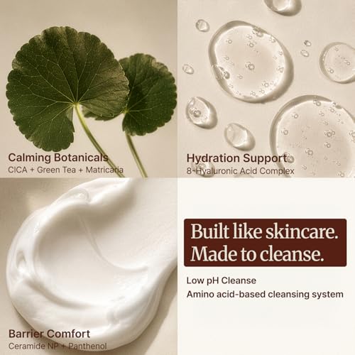 Image of LIFLASH Low pH Hydrating Amino Acid Cream Foam Cleanser, Daily Face Wash with Ceramide NP & Cica, Gentle Foaming Facial Cleanser for Sensitive Skin, Vegan Korean Skincare