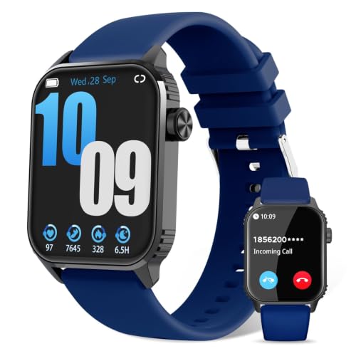Image of Smart Watch for Men, 120+ Sports Modes Smartwatch with 1.83 inch HD Touchsreen, Sleep Monitor, IP67 Waterproof, Bluetooth Call & Music Control Fitness Watch for iPhone /Android (Black+Blue)