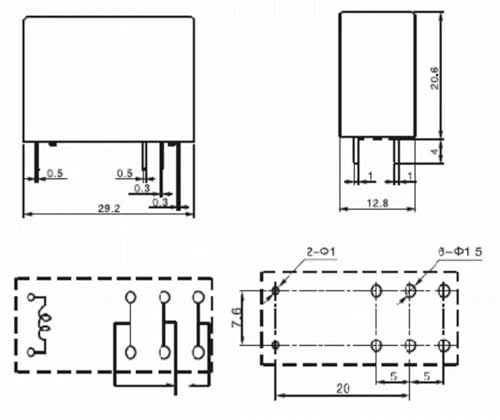 Relé GA-1C-12L2F 12V 16A conmutador de 8 pines para placas electrónicas 2