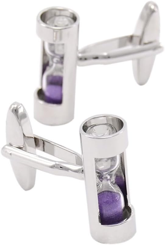 French Shirt Cuff Links Cuff Nails Creative Multi-Color Timing Hourglass Fashion Men's Cuff(D)