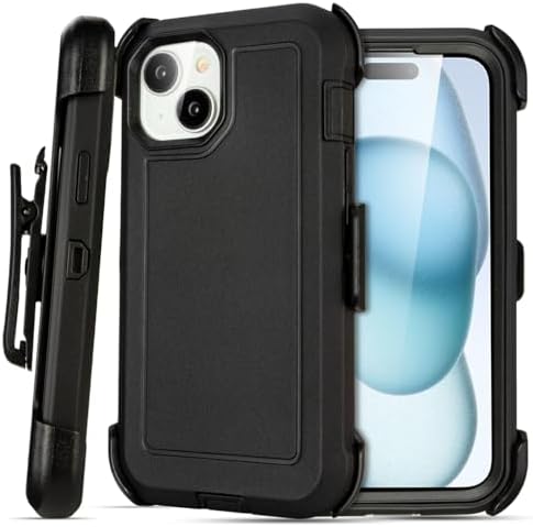 For Defender 14 Case With Belt Clip Holster - Heavy Duty Black Cover With Port