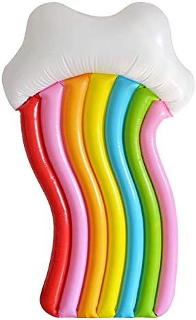 MYYAGEW Rainbow Pool Floats. Outdoor Swimming Inflatable Floaty Lounger Float Boat, Swimming Ring Beach Toys for Adult and Kid ( 71' x 47")